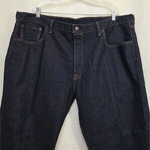 Levi's 501 Jeans Straight Leg Button Fly Blue Dark Wash Size 44X30